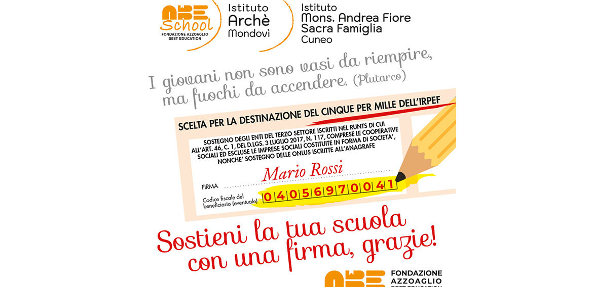 DONA IL TUO 5X1000 ALLA FONDAZIONE AZZOAGLIO BEST EDUCATION ETS